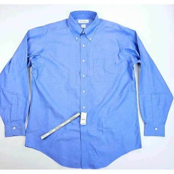 Brooks Brothers Size 16-35 Men's Blue Non Iron Button Down Long Sleeve Shirt NWT - Picture 1 of 10